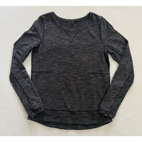 LULULEMON Sweatshirt Womens Size 6 Gray Crew Neck Kangaroo Pocket Pullover Yoga - Picture 3 of 8